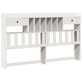 White library bed without mattress 200x200 cm solid pine wood