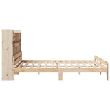 Lit bibliothèque sans matelas 180x200 cm bois massif de pin