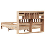 Library bed without mattress 160x200 cm solid pine wood