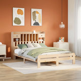 Library bed without mattress 160x200 cm solid pine wood