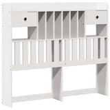 White library bed without mattress 120x200 cm solid pine wood