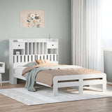 White library bed without mattress 120x200 cm solid pine wood