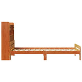 Library bed without brown wax mattress 100x200 cm solid pine