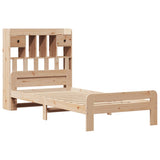 Library bed without mattress 90x200 cm solid pine wood