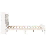 Bookcase bed without white mattress 140x190 cm solid pine wood