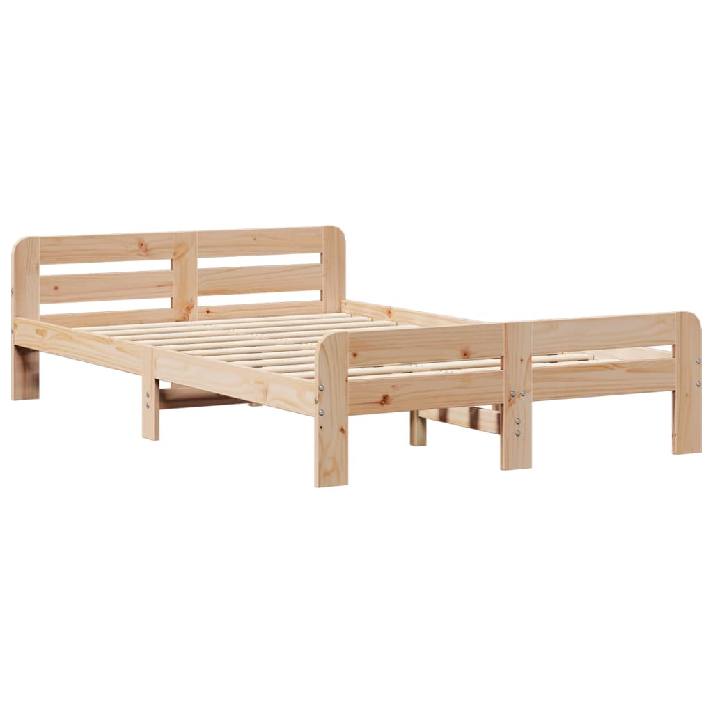 Lit bibliothèque sans matelas 135x190 cm bois de pin massif