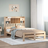 Bookcase bed without mattress 120x190 cm solid pine wood