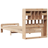 Bookcase bed without mattress 75x190 cm solid pine wood