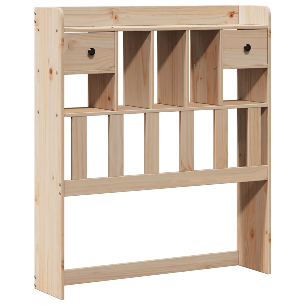 Bookcase bed without mattress 75x190 cm solid pine wood