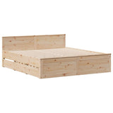 Lit bibliothèque sans matelas 200x200 cm bois massif de pin