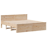 Lit bibliothèque sans matelas 180x200 cm bois massif de pin