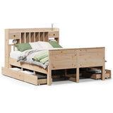 Library bed without mattress 160x200 cm solid pine wood