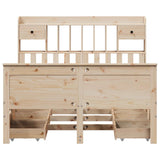 Library bed without mattress 160x200 cm solid pine wood