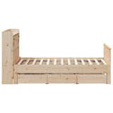 Library bed without mattress 160x200 cm solid pine wood