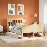 Library bed without mattress 160x200 cm solid pine wood