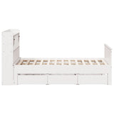 White library bed without mattress 160x200 cm solid pine wood