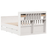 White library bed without mattress 150x200 cm solid pine wood