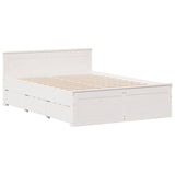 White library bed without mattress 150x200 cm solid pine wood