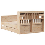 Library bed without mattress 140x200 cm solid pine wood