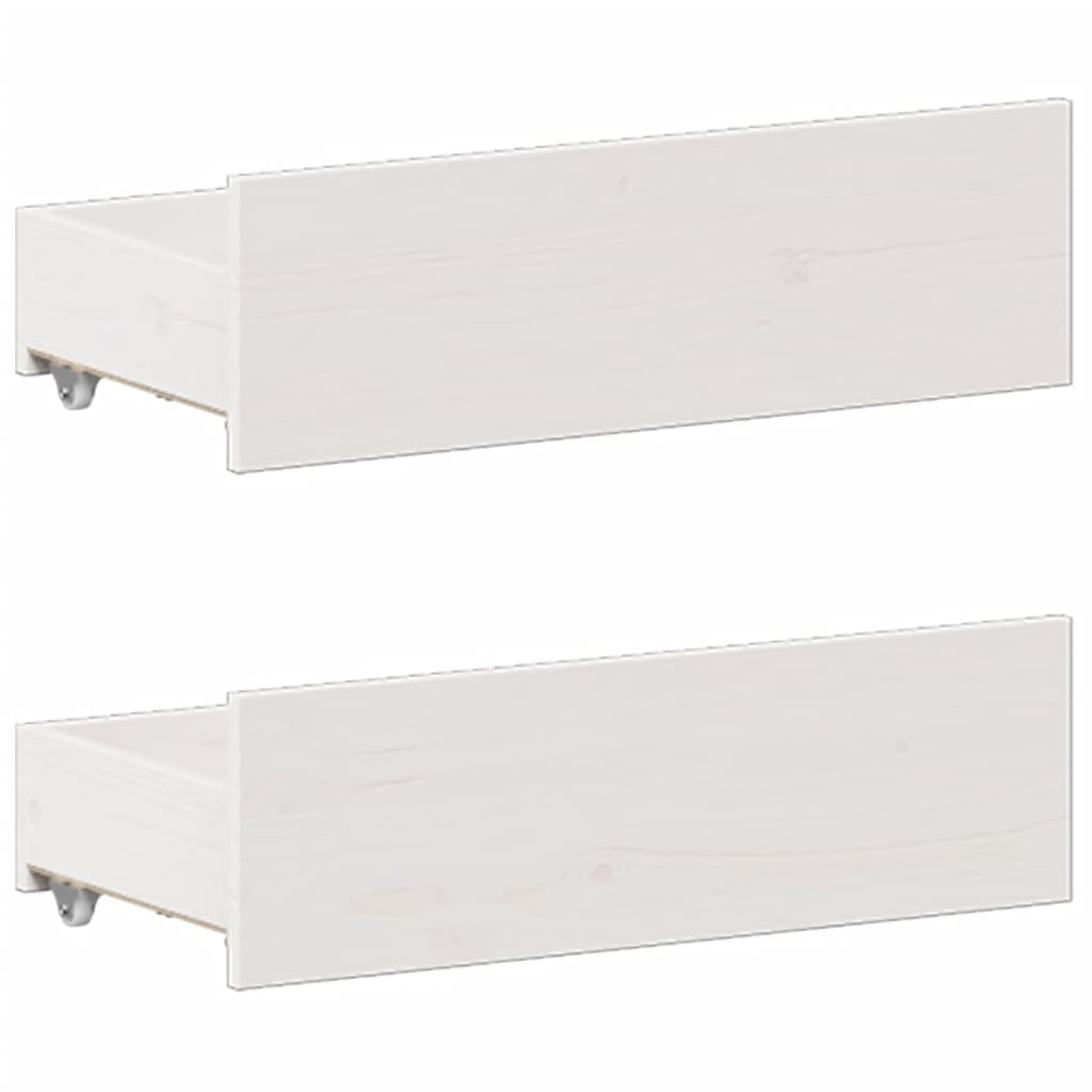 Lit bibliothèque sans matelas blanc 140x200 cm bois pin massif