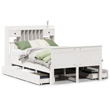 White library bed without mattress 120x200 cm solid pine wood