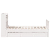 White library bed without mattress 120x200 cm solid pine wood