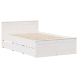 White library bed without mattress 120x200 cm solid pine wood