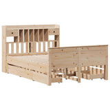 Lit bibliothèque sans matelas 140x190 cm bois de pin massif