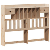 Lit bibliothèque sans matelas 140x190 cm bois de pin massif