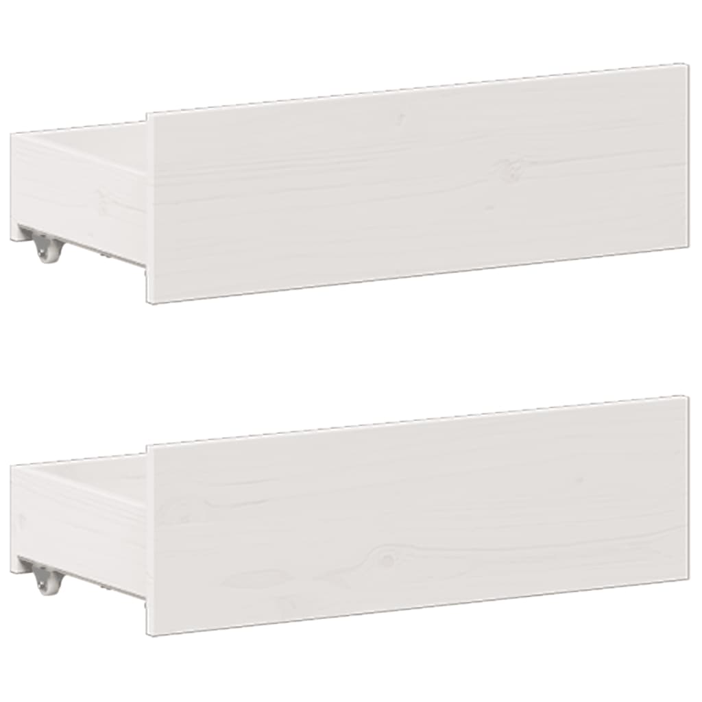 Lit bibliothèque sans matelas blanc 140x190 cm bois pin massif