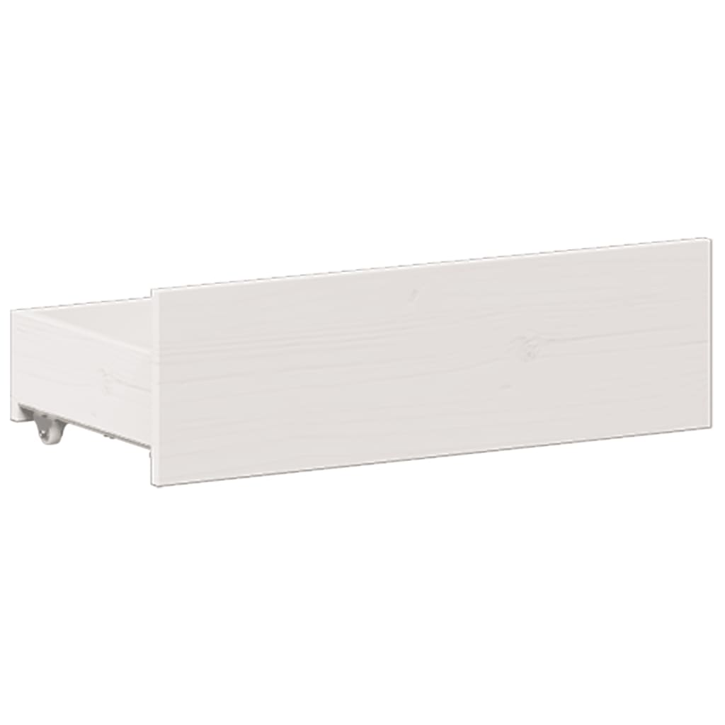 Lit bibliothèque sans matelas blanc 140x190 cm bois pin massif