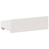 Lit bibliothèque sans matelas blanc 140x190 cm bois pin massif