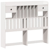 Lit bibliothèque sans matelas blanc 135x190 cm bois pin massif