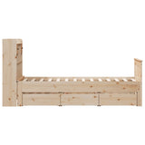 Bookcase bed without mattress 90x190 cm solid pine wood