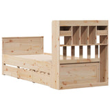 Bookcase bed without mattress 90x190 cm solid pine wood