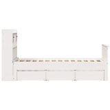 Lit bibliothèque sans matelas blanc 75x190cm bois de pin massif