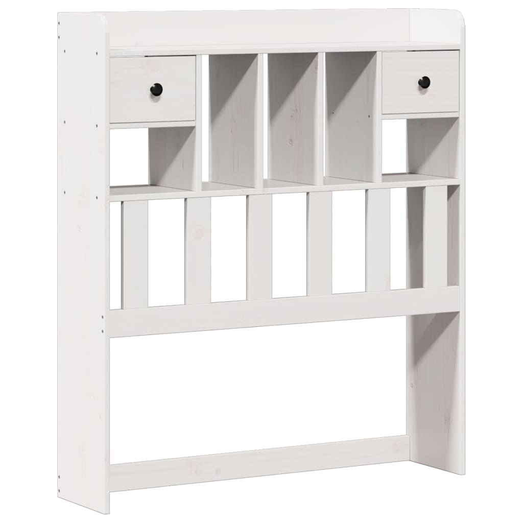 Lit bibliothèque sans matelas blanc 75x190cm bois de pin massif