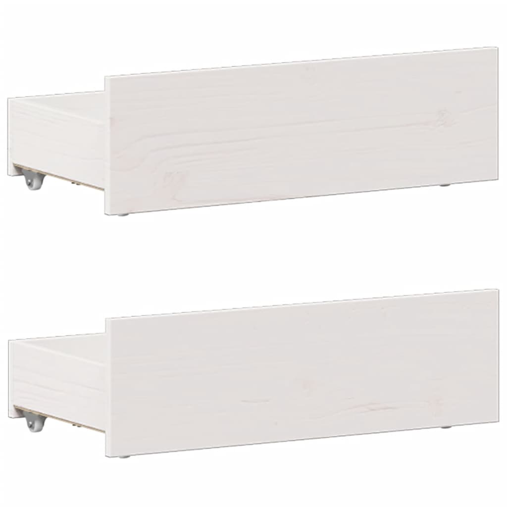 Lit bibliothèque sans matelas blanc 75x190cm bois de pin massif