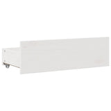 Lit bibliothèque sans matelas blanc 200x200 cm bois pin massif