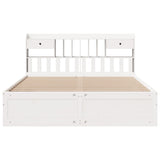 White library bed without mattress 180x200 cm solid pine wood