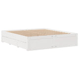 White library bed without mattress 180x200 cm solid pine wood