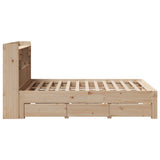 Lit bibliothèque sans matelas 160x200 cm bois massif de pin