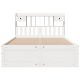 White library bed without mattress 160x200 cm solid pine wood