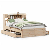 Library bed without mattress 150x200 cm solid pine wood