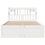 White library bed without mattress 140x200 cm solid pine wood