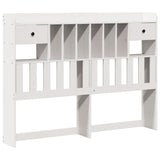 White library bed without mattress 140x200 cm solid pine wood