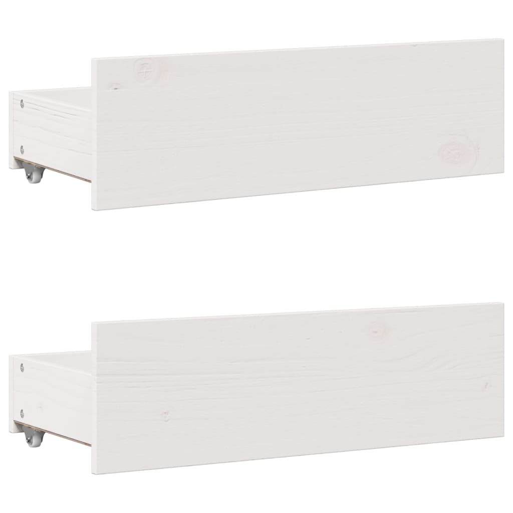 White library bed without mattress 140x200 cm solid pine wood