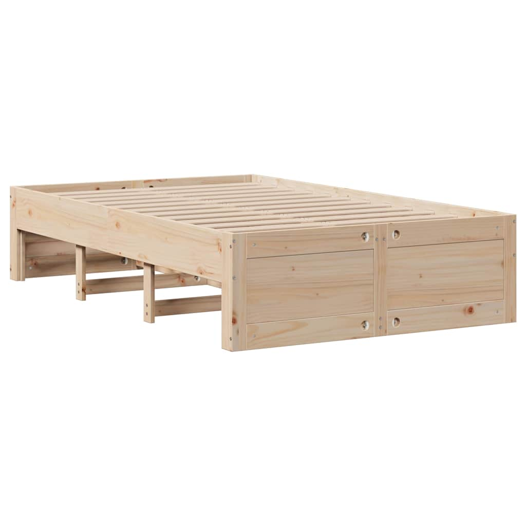 Library bed without mattress 120x200 cm solid pine wood