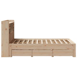 Library bed without mattress 120x200 cm solid pine wood