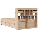 Library bed without mattress 120x200 cm solid pine wood